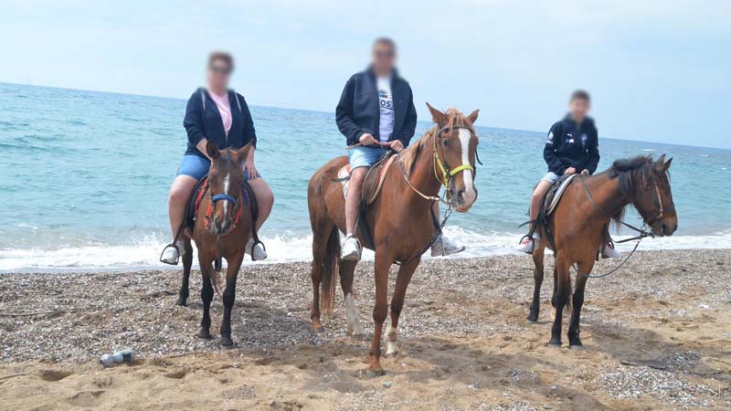 horse riding side beach