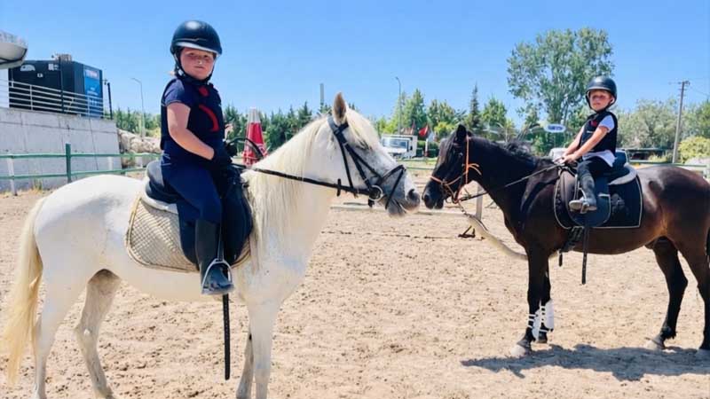 side horse riding